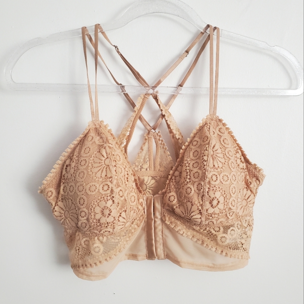 Aerie Lace Beige Bralette Size Medium
